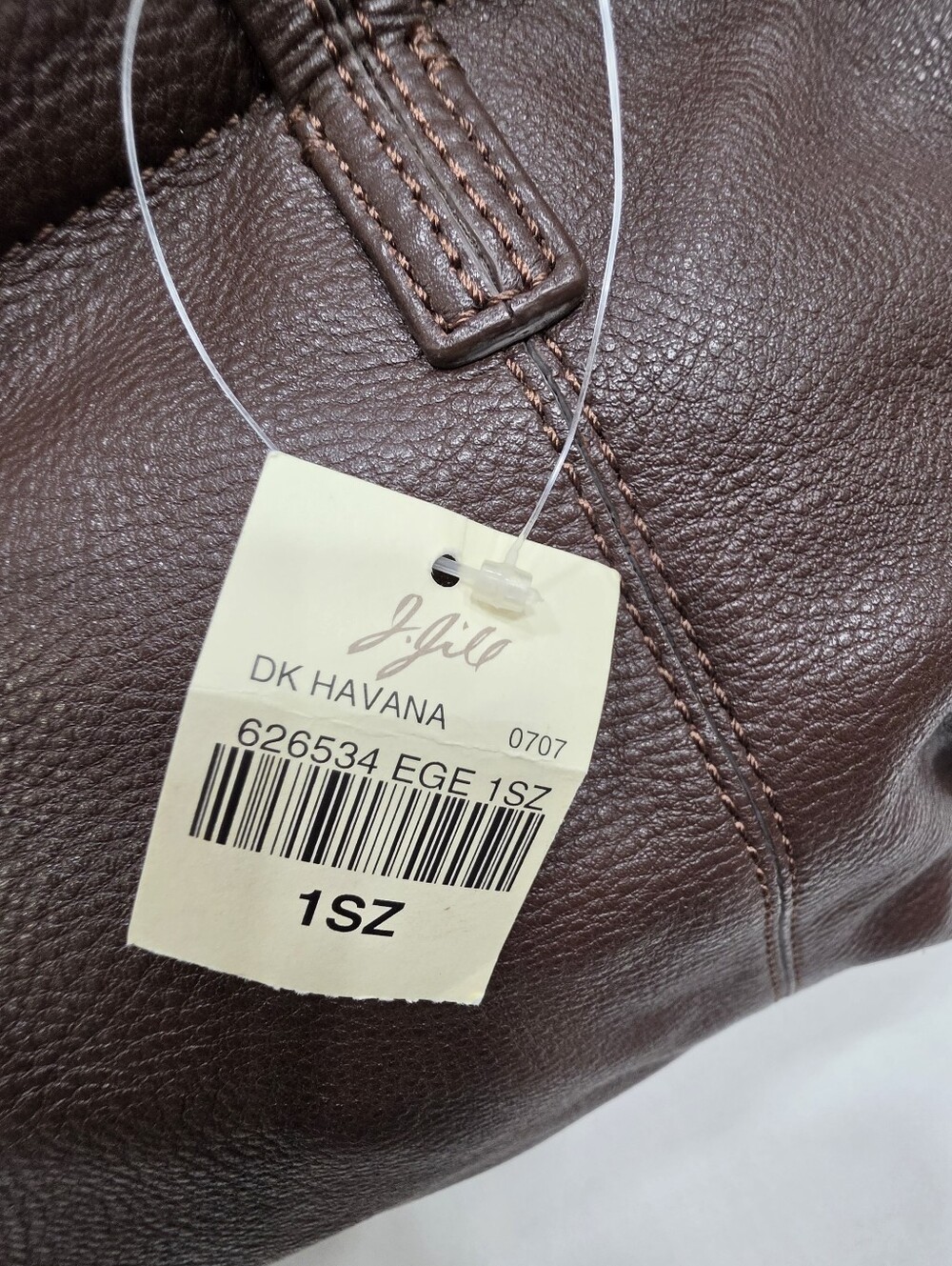 NWT J. Jill Dark Brown Pebble Leather Tote Shoulder Bag Satchel Top Zip - Picture 12 of 16